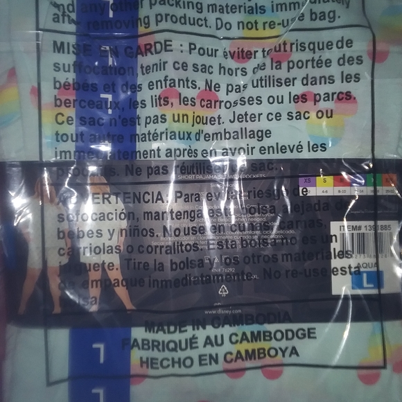 Disney pajama shorts set with pockets size large new - Picture 6 of 12